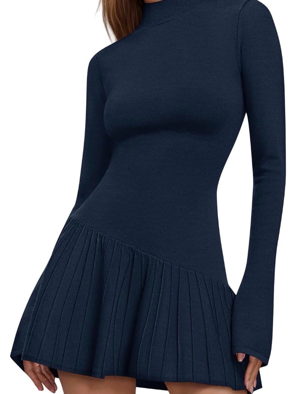 Long Sleeve Knit Sweater Mini Dress